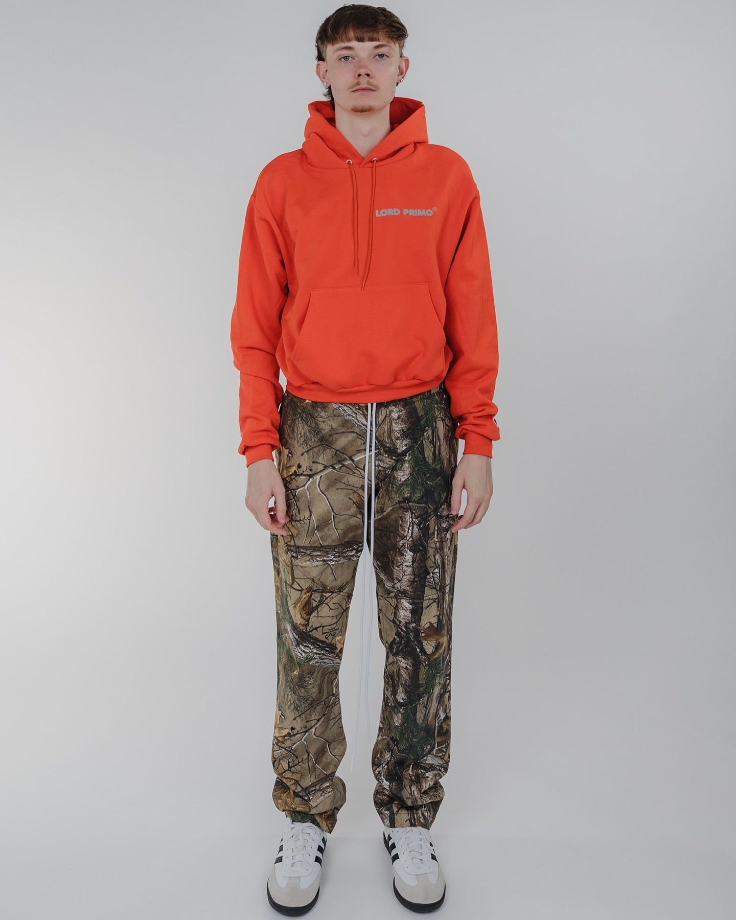 LORD PRIMO Cropped Reflective Hoodie - Orange