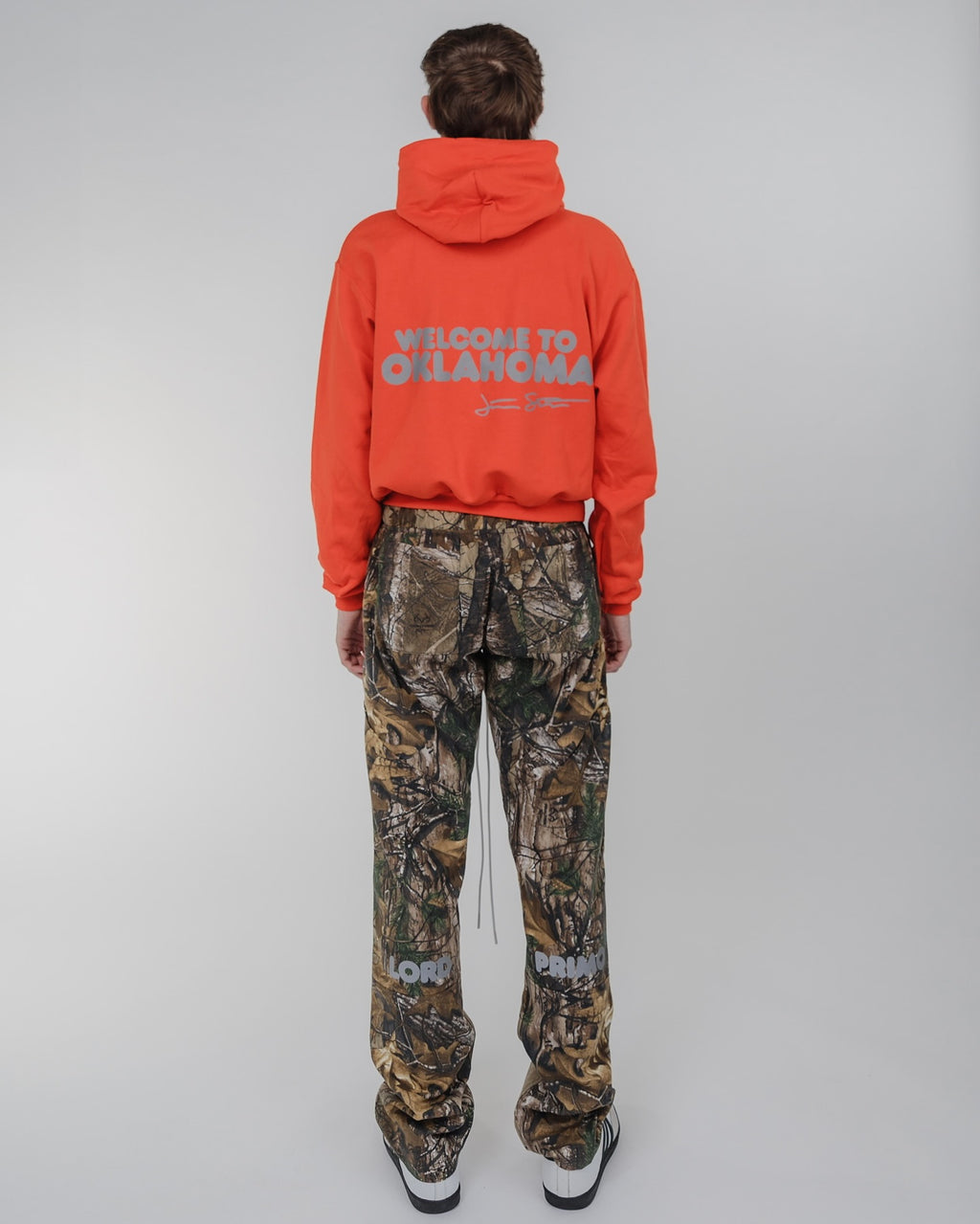LORD PRIMO Cropped Reflective Hoodie - Orange