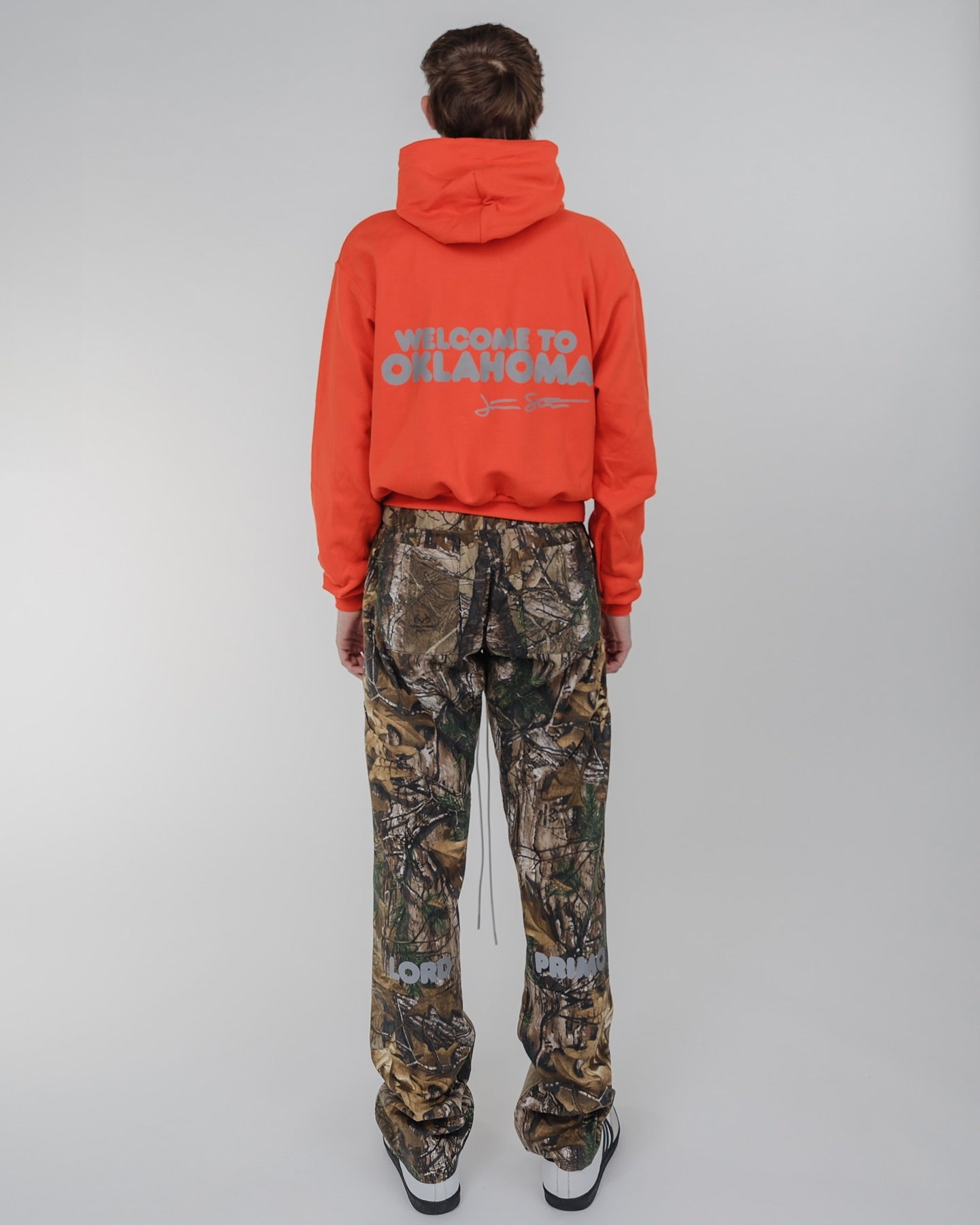 LORD PRIMO Cropped Reflective Hoodie - Orange