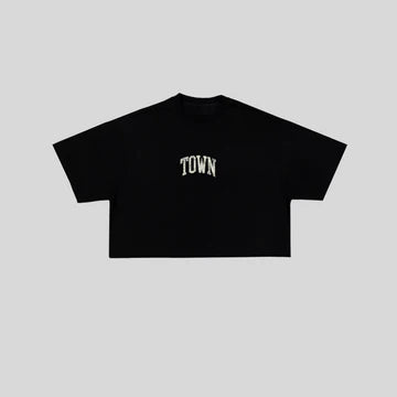TOWN Apparel Cropped Staple Tee Black